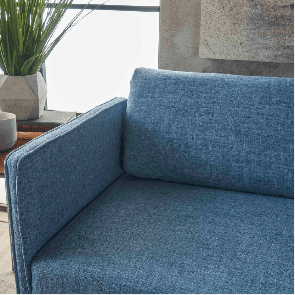 Augustus Mid-century Modern Fabric Chaise Sectional - Oak Inside