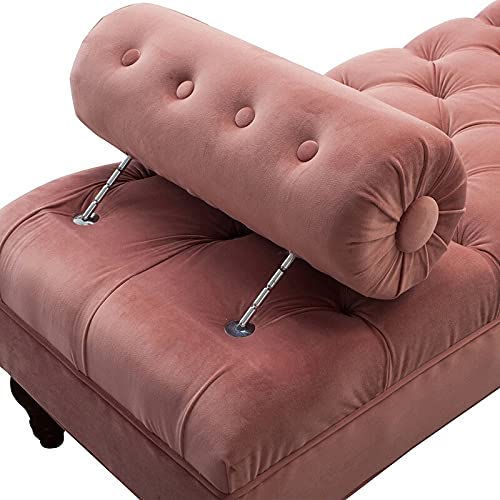 Tiffo Suede Lounger in Blush Pink Color - Oak Inside