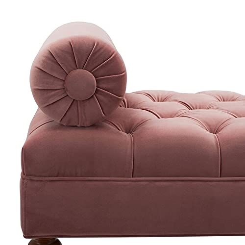 Tiffo Suede Lounger in Blush Pink Color - Oak Inside