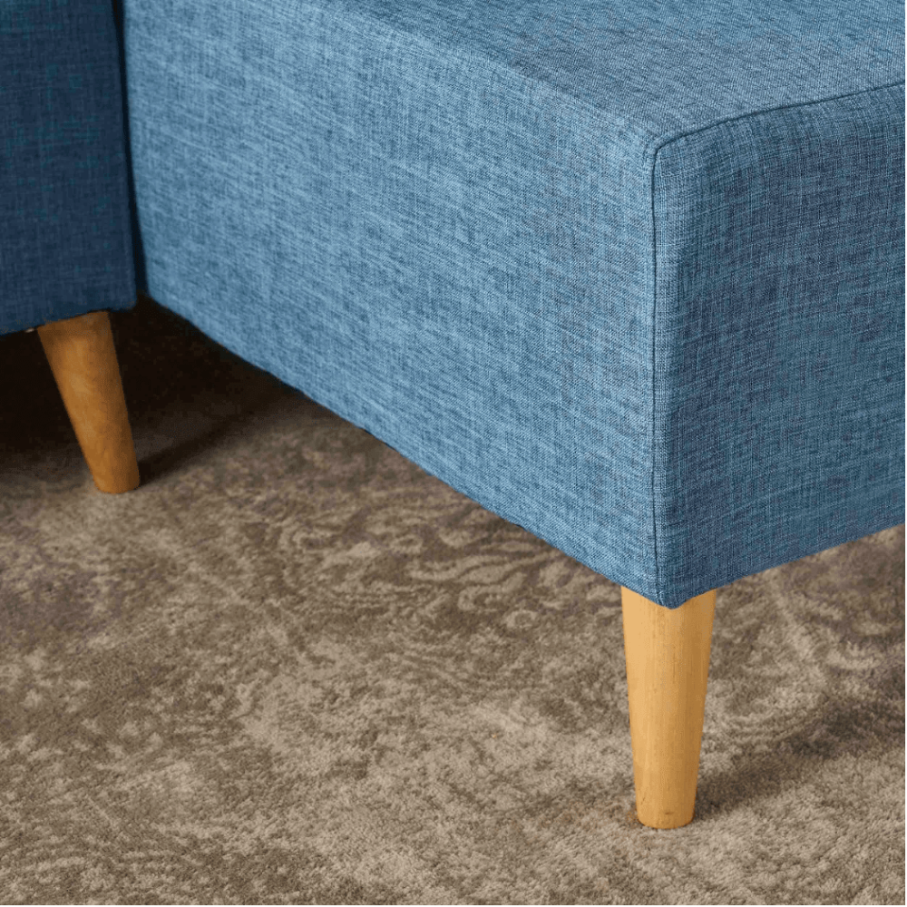 Augustus Mid-century Modern Fabric Chaise Sectional - Oak Inside