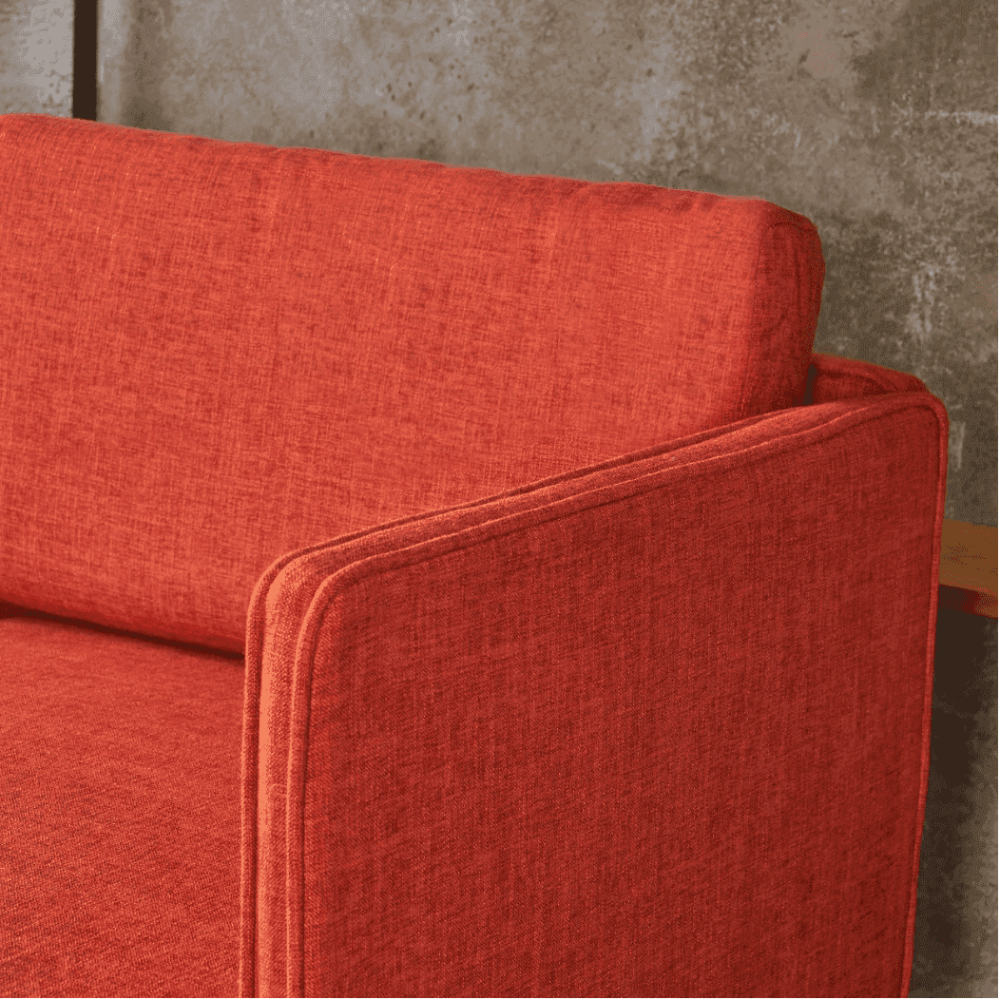 Augustus Mid-century Modern Fabric Chaise Sectional - Oak Inside