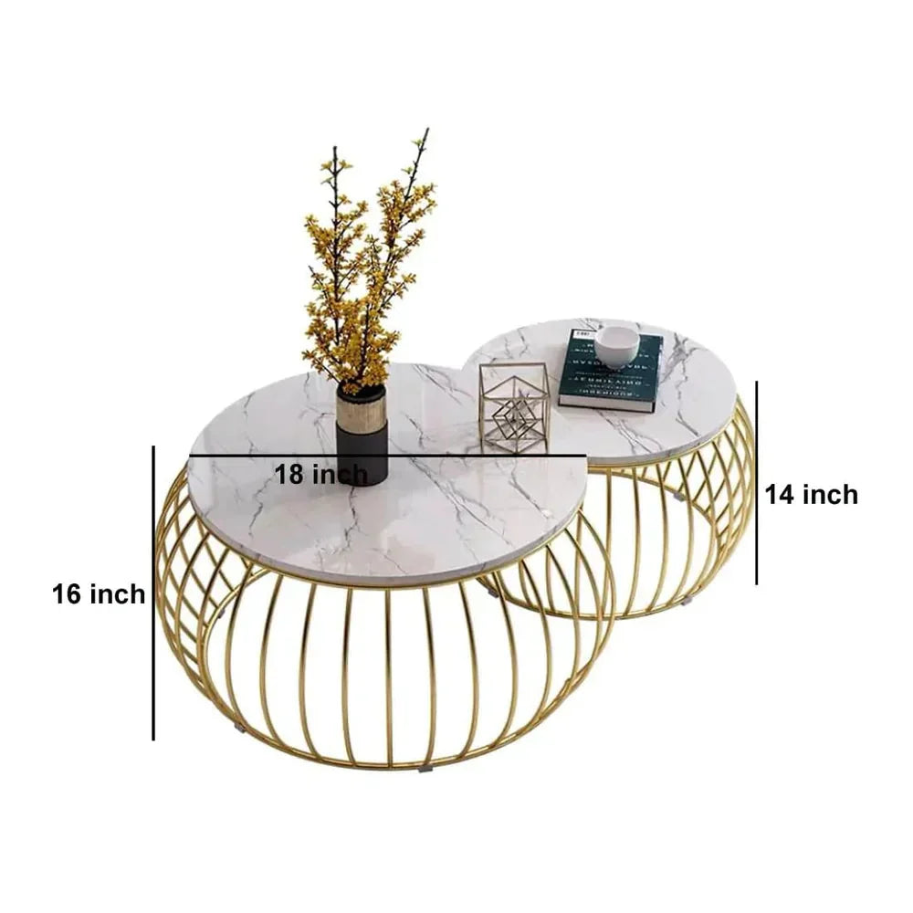 Ketty Golden Nesting Table Set of Two - Center Table