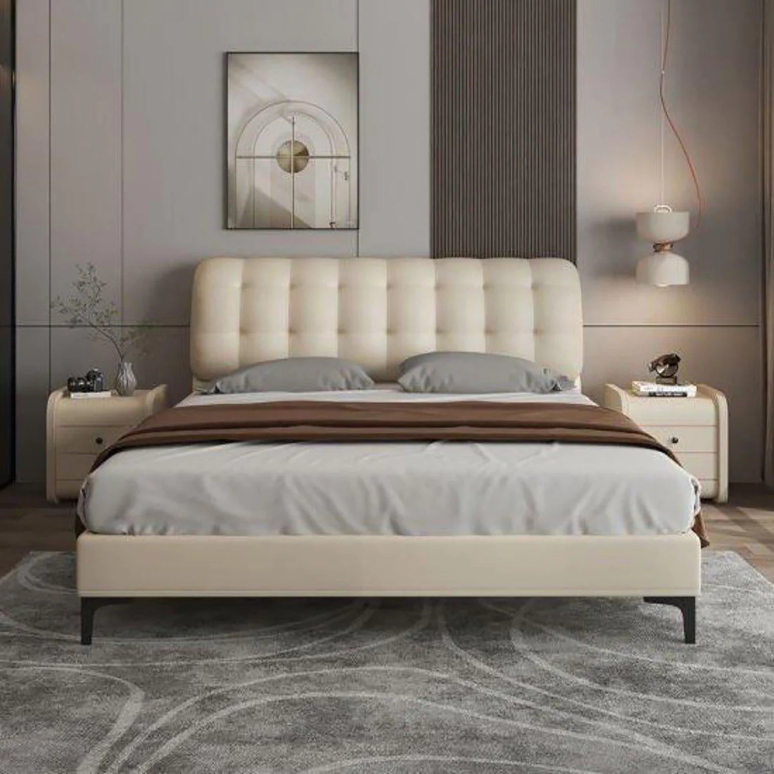 London Luxury Upholstered Bed in Leatherette