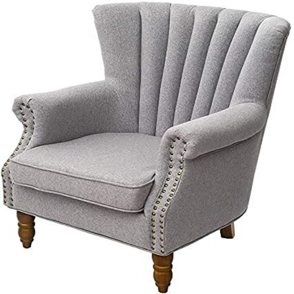 Romen Couch Accent Chair in Grey Color - Oak Inside