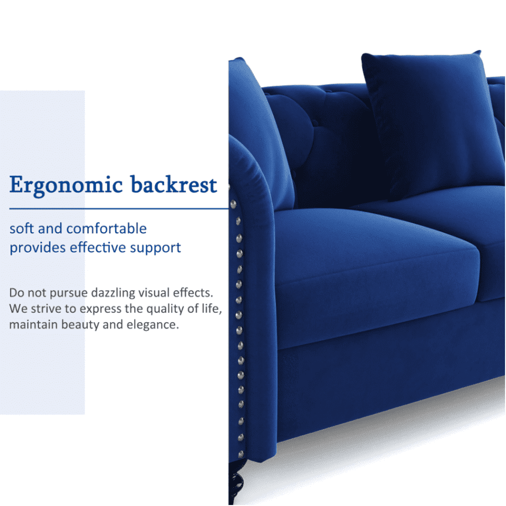 Jack & Hill Chesterfield Suede Sofa Set - Oak Inside