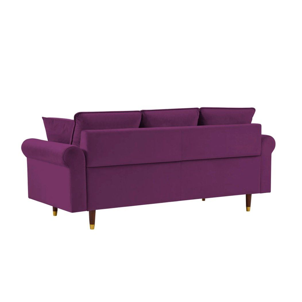 Straight Line Sofa Set in Purple - Oak Inside
