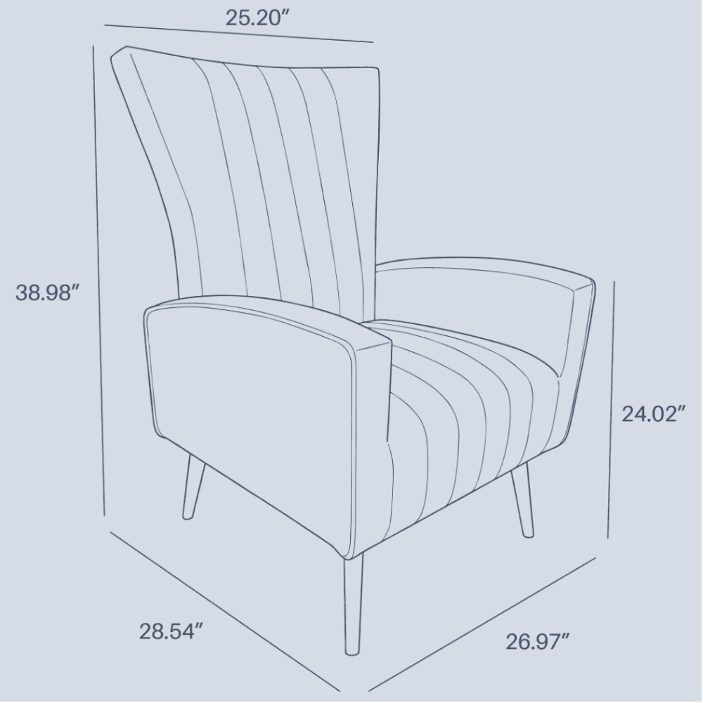 Bells Wing Back Chair - Oak Inside