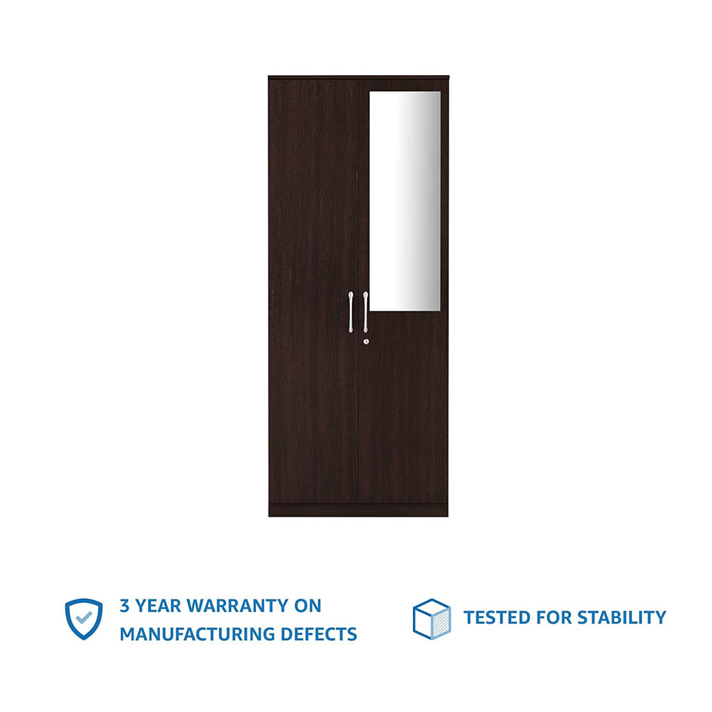 Tuffio Medusa Engineered Wood Wardrobe Wenge Finish - Oak Inside