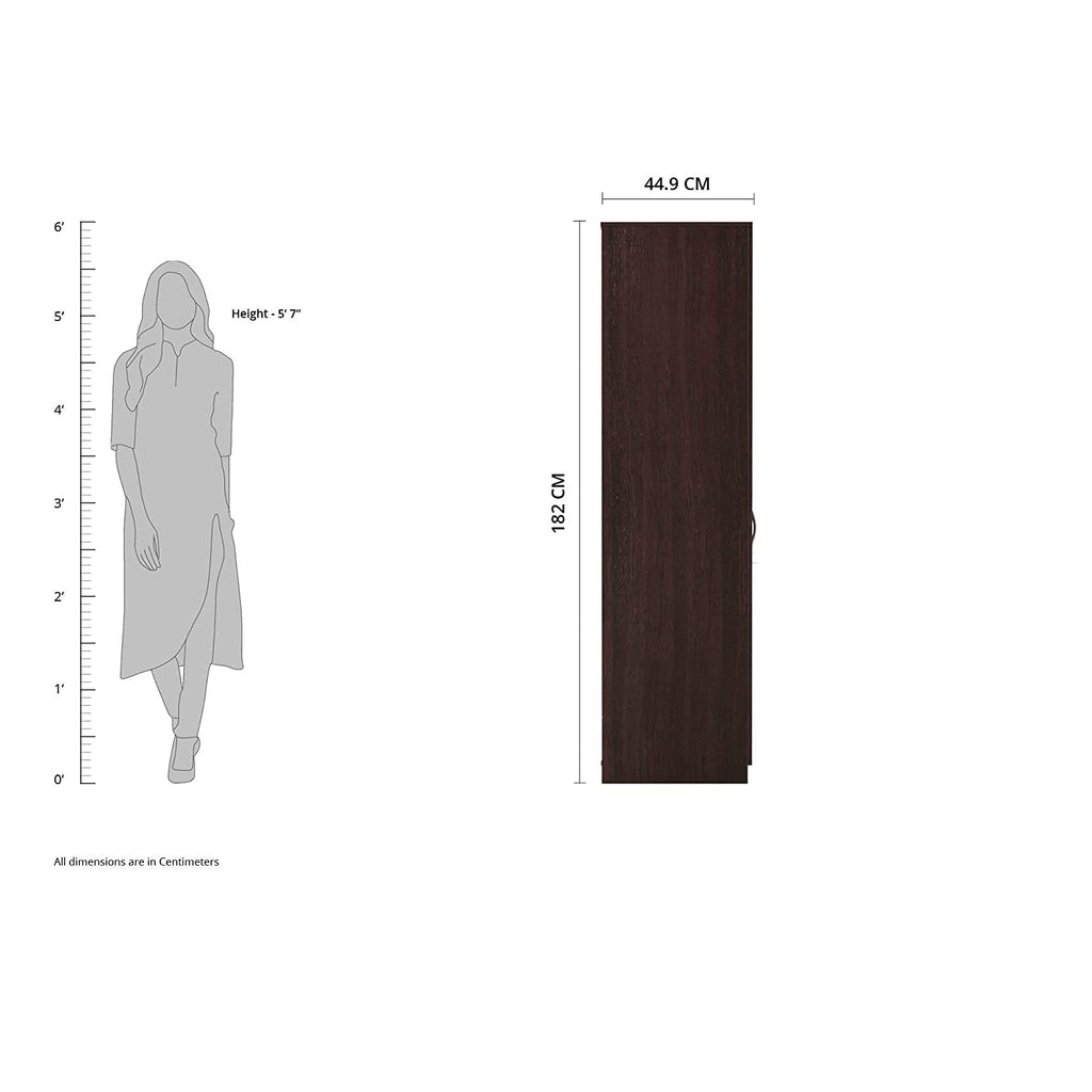 Tuffio Medusa Engineered Wood Wardrobe Wenge Finish - Oak Inside