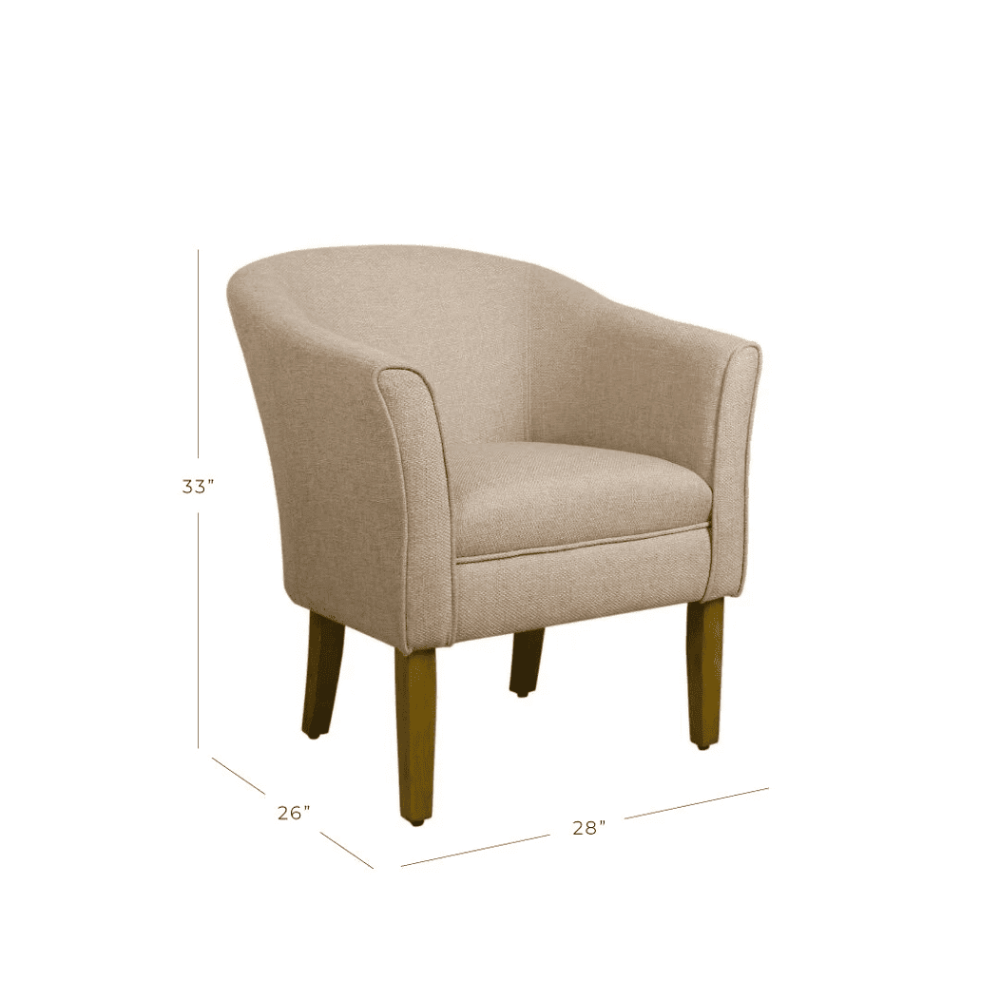 Porch & Den Kings-well Barrel Accent Chair - Oak Inside