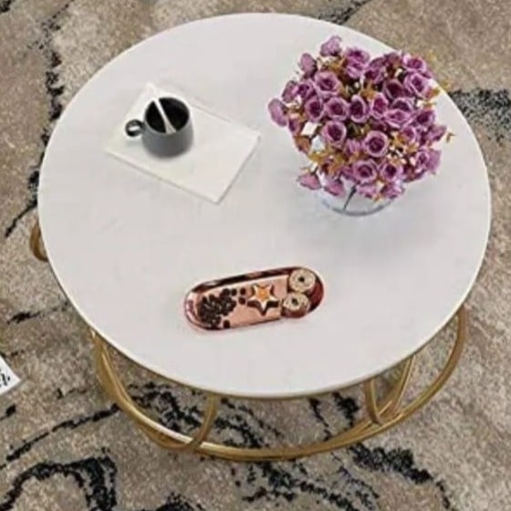 Rolvo Center Table in Gold Finish