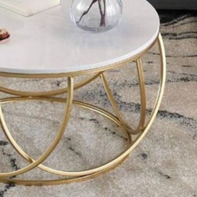Rolvo Center Table in Gold Finish