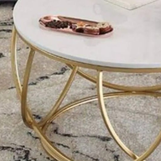 Rolvo Center Table in Gold Finish