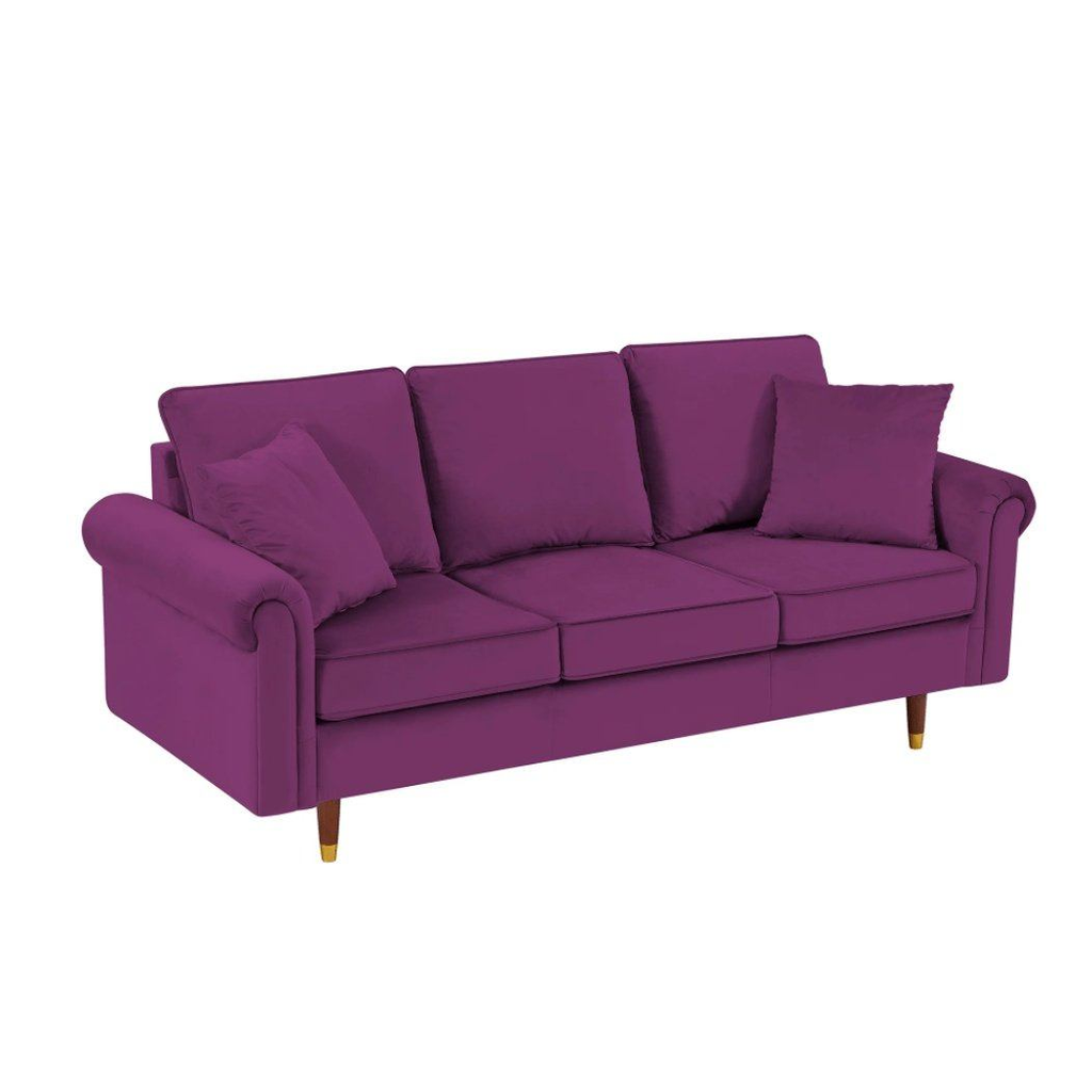 Straight Line Sofa Set in Purple - Oak Inside