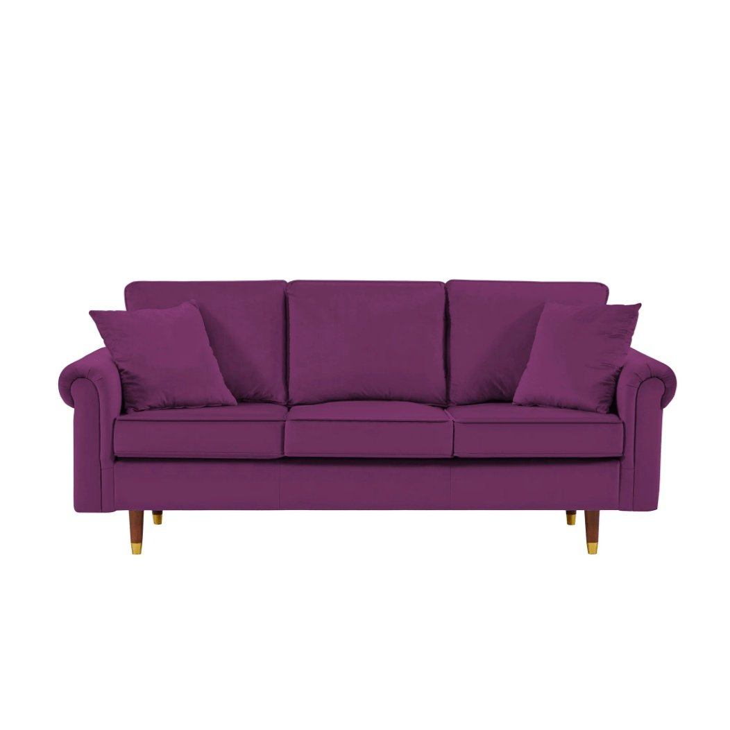 Straight Line Sofa Set in Purple - Oak Inside