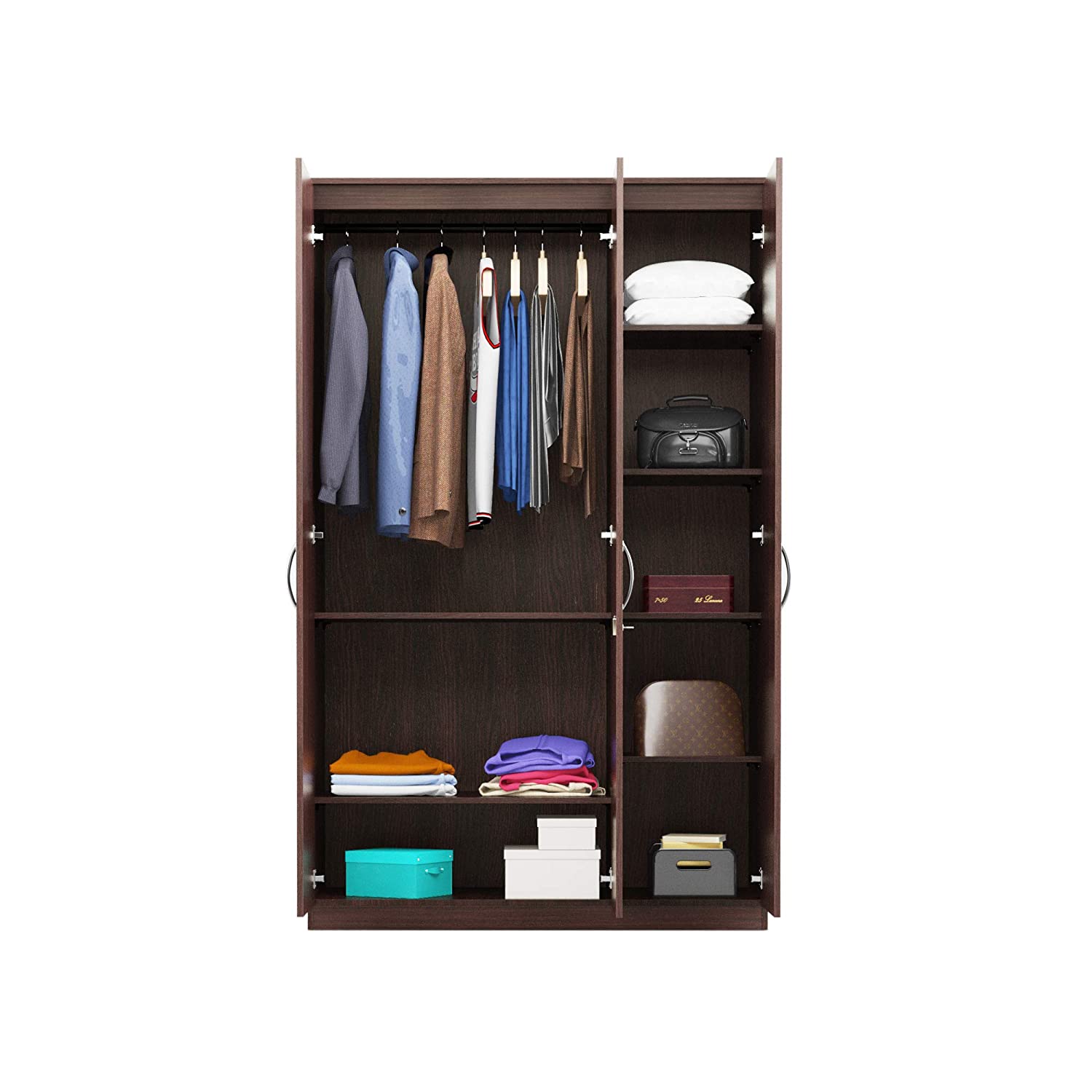 Silly Medusa Engineered Wood Wardrobe Wenge Finish - Oak Inside