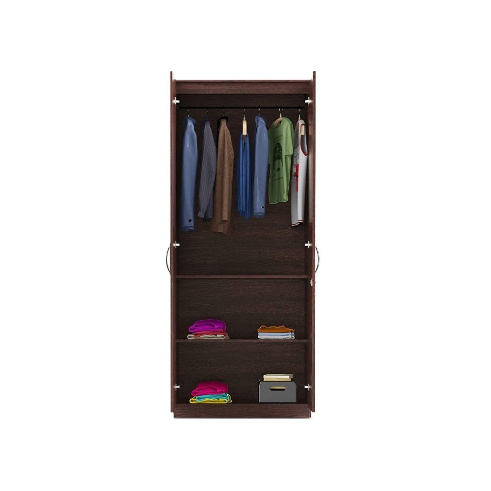 Dulex Medusa Engineered Wood Wardrobe Wenge Finish - Oak Inside