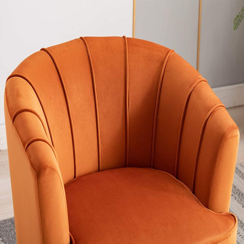 Cozy Couch Accent Chair in Orange Color - Oak Inside