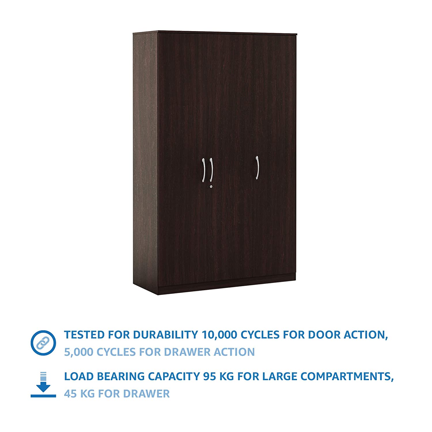 Silly Medusa Engineered Wood Wardrobe Wenge Finish - Oak Inside