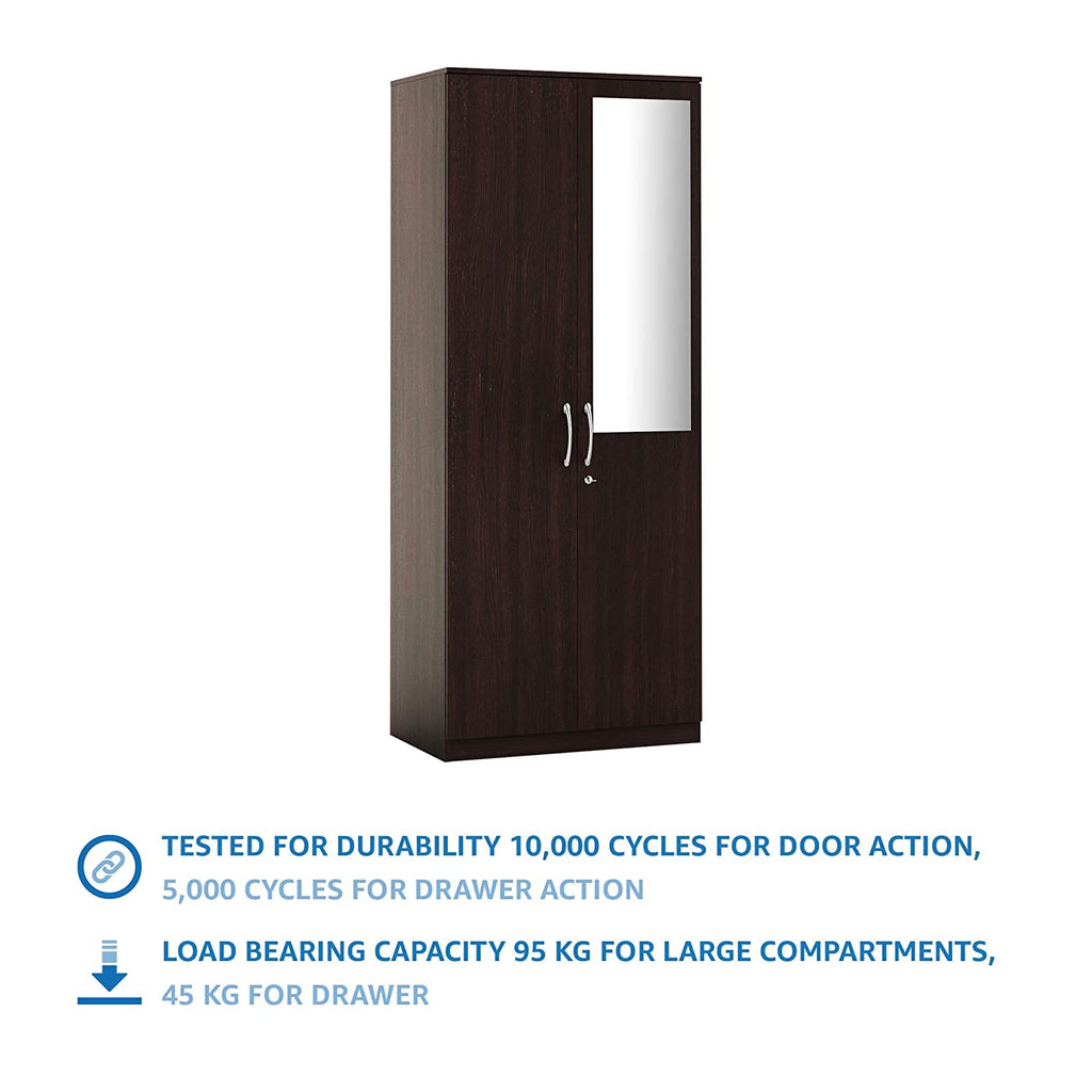 Tuffio Medusa Engineered Wood Wardrobe Wenge Finish - Oak Inside