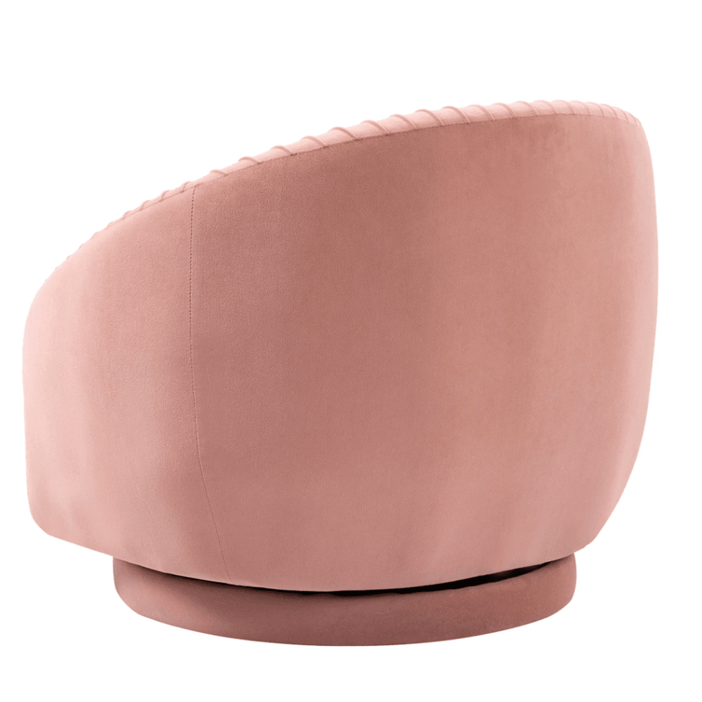 Barrel Arm Chair Embossing Fleece Upholstered Accent Sofa Chair - Oak Inside