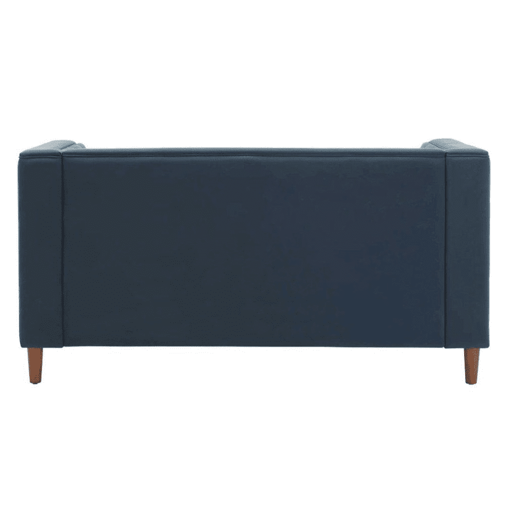 Brew Tuxedo Faux Leatherette Sofa with Accent Pillows - Oak Inside