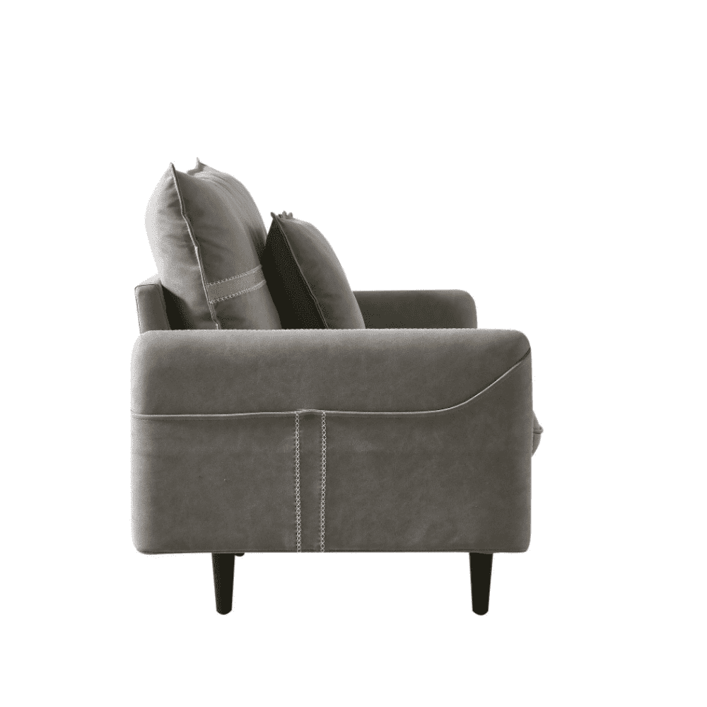 Mexico Straight Line Sofa Set in Grey Color - Oak Inside