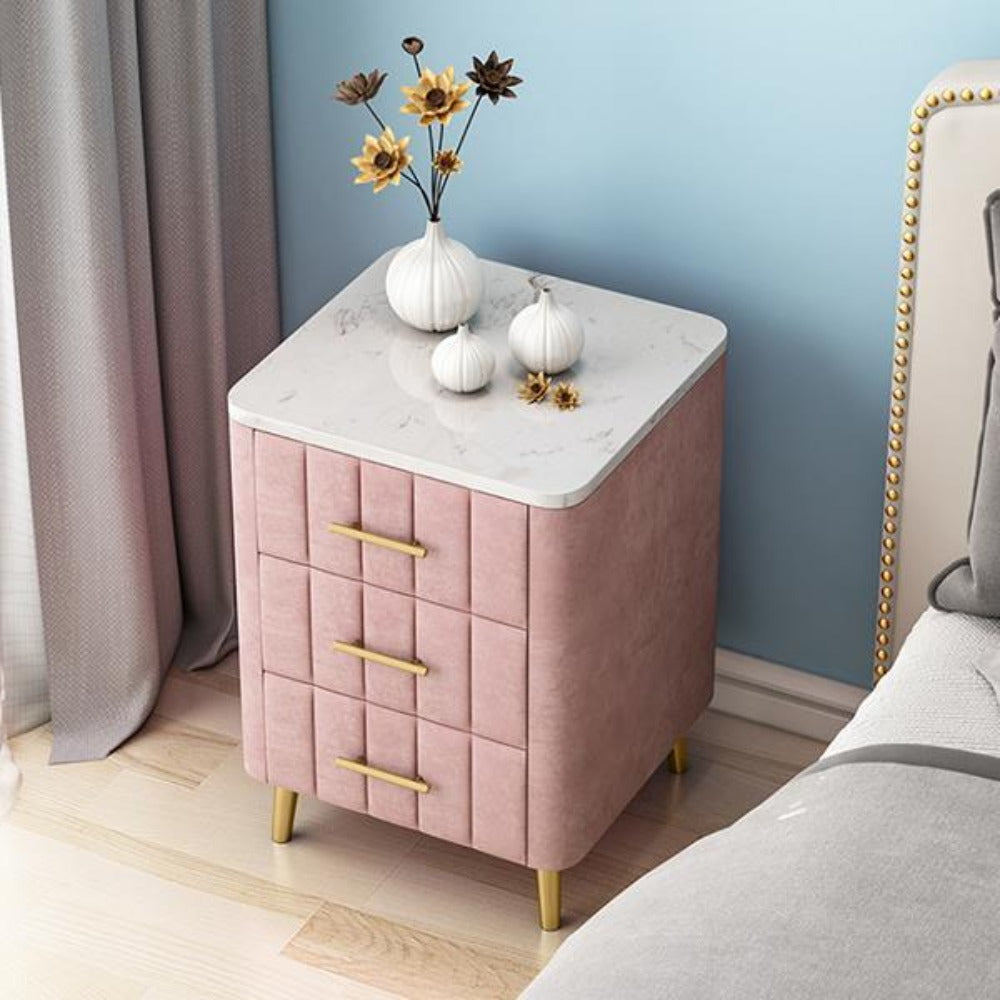 Masco Upholstered 3 Drawer Bedside