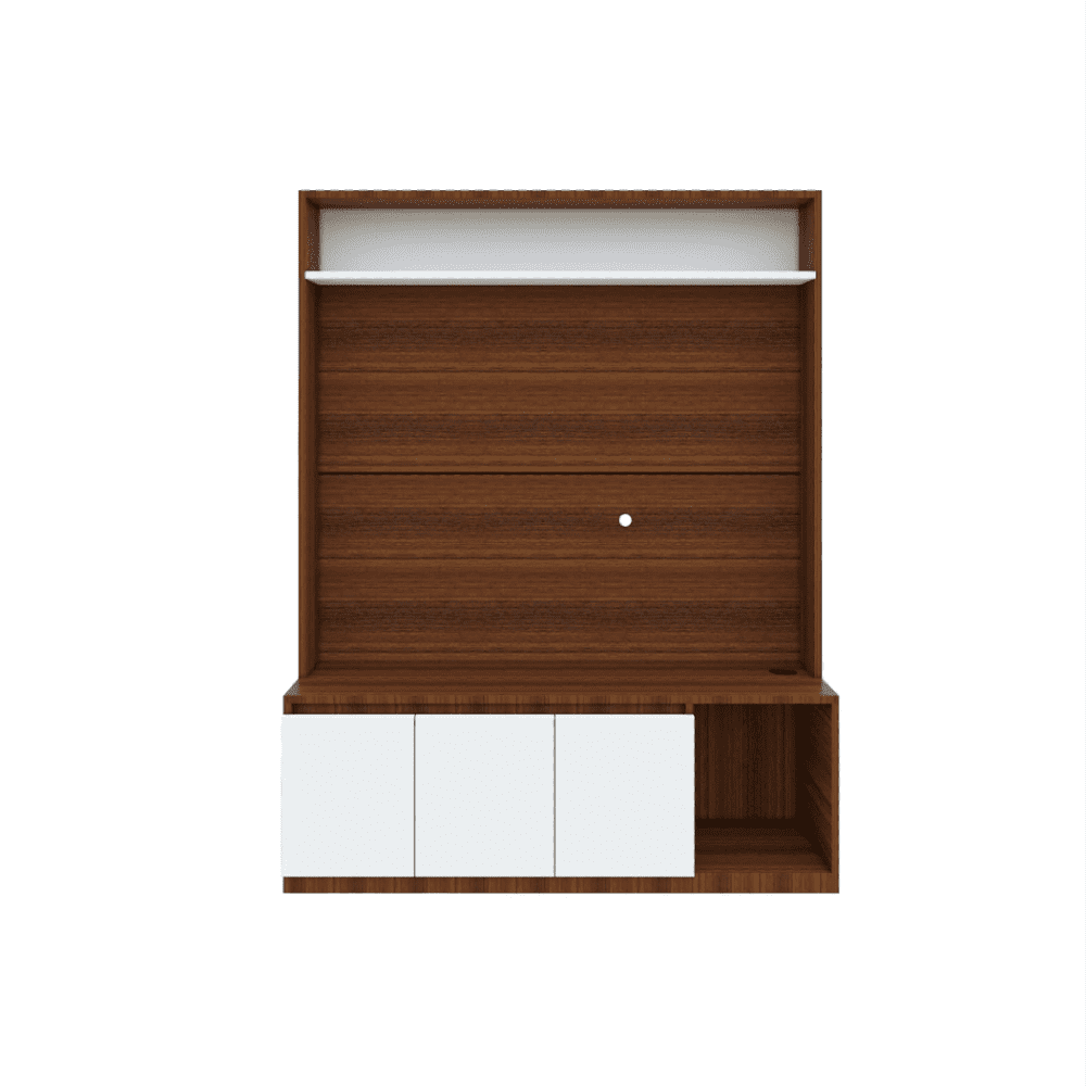 Edon TV Unit- Walnut Frosty White - Oak Inside