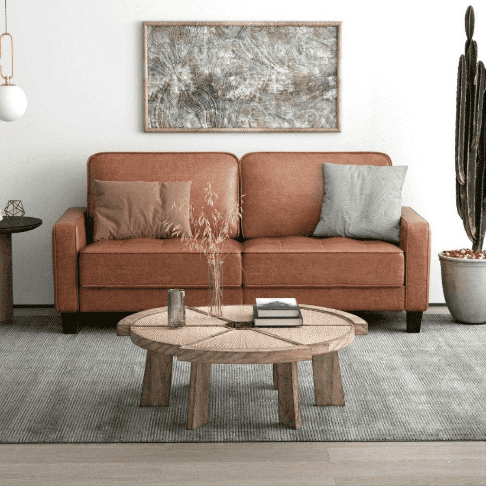Camilla Sofa Set in Textured Style - Oak Inside