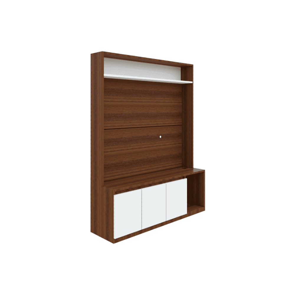 Edon TV Unit- Walnut Frosty White - Oak Inside