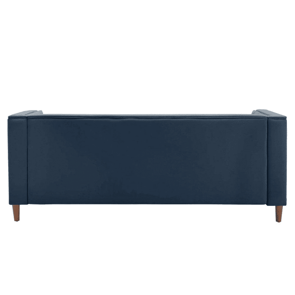Brew Tuxedo Faux Leatherette Sofa with Accent Pillows - Oak Inside