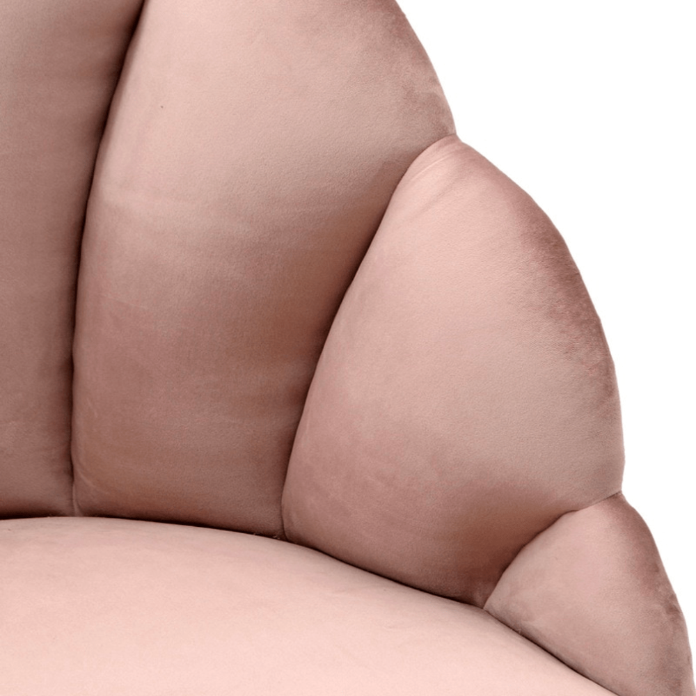 Peacock Suede Accent Chair - Oak Inside