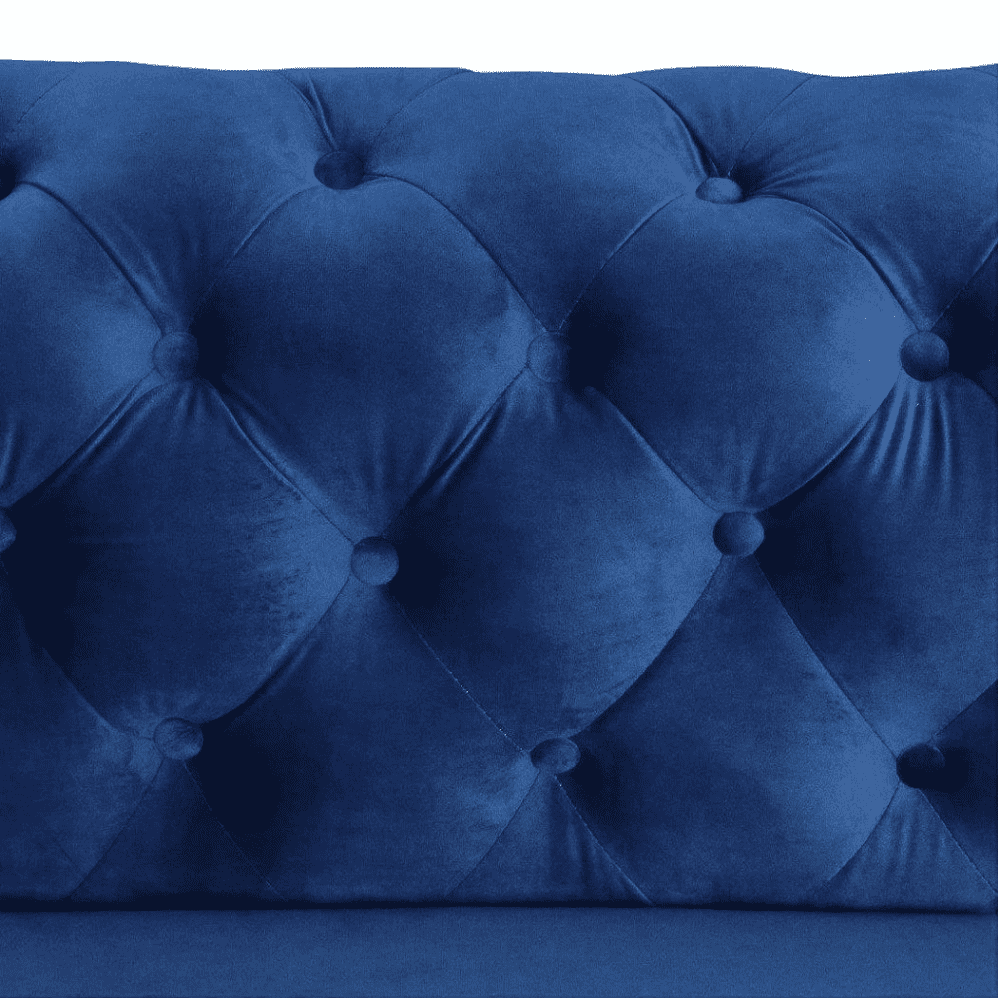 Dollo Chesterfield Suede Tufted Sofa Set - Oak Inside