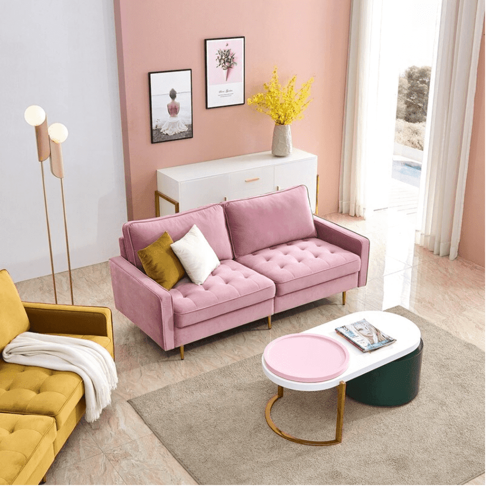 Block Down Straight Line Sofa Set - Oak Inside