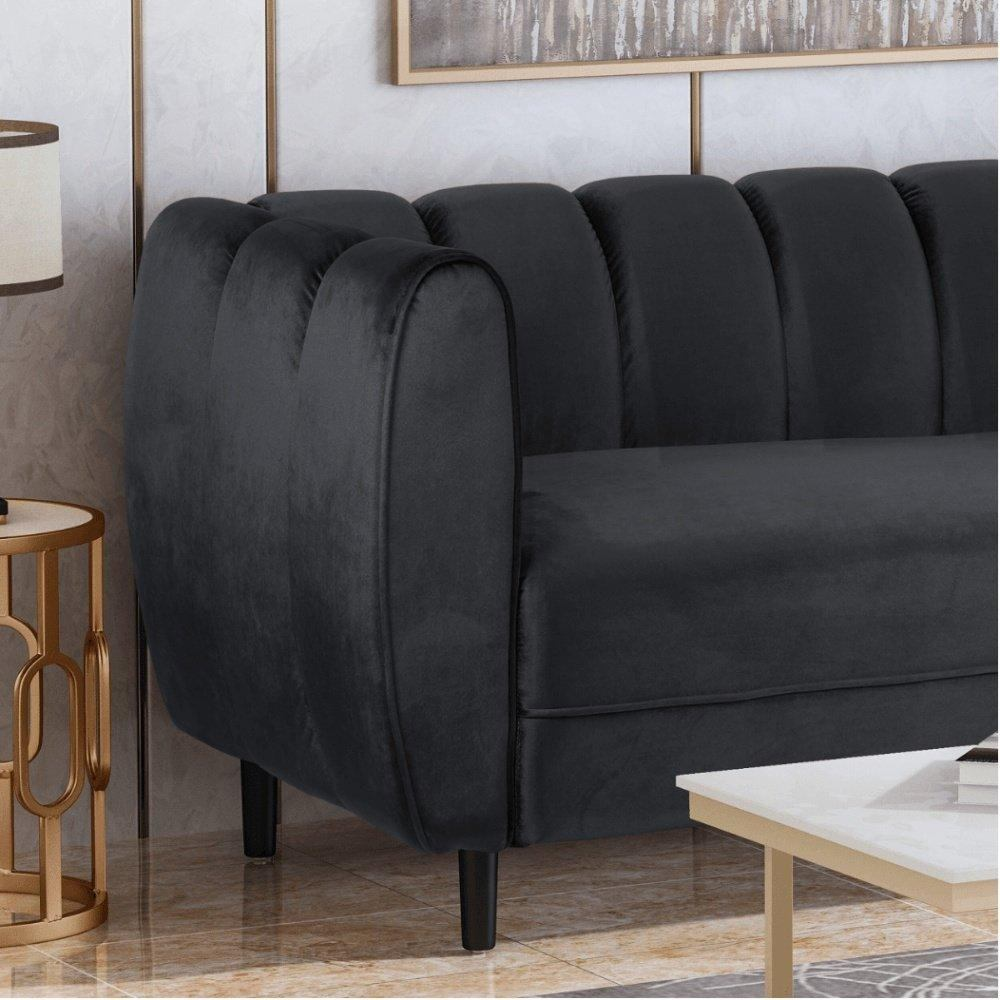 Bobran Modern Suede Sofa Sets - Oak Inside
