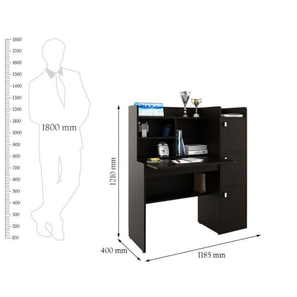 Roxy Study Table in Wenge Color - Oak Inside