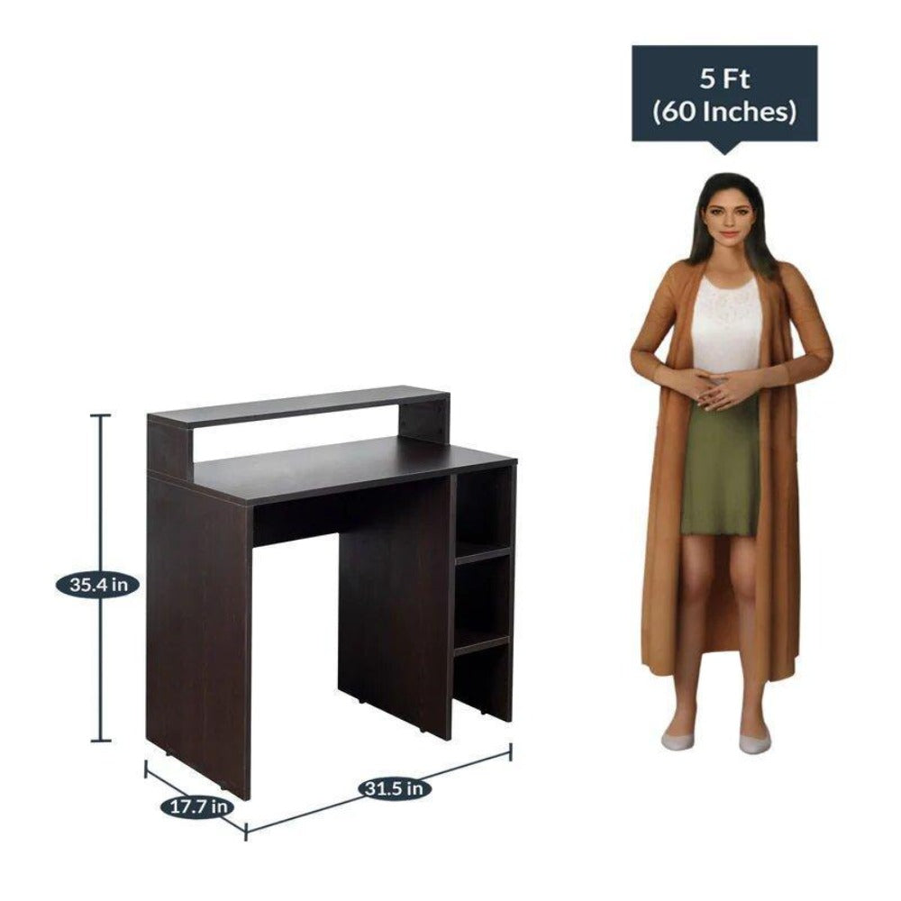 Rollen Study Table in Wenge Color - Oak Inside