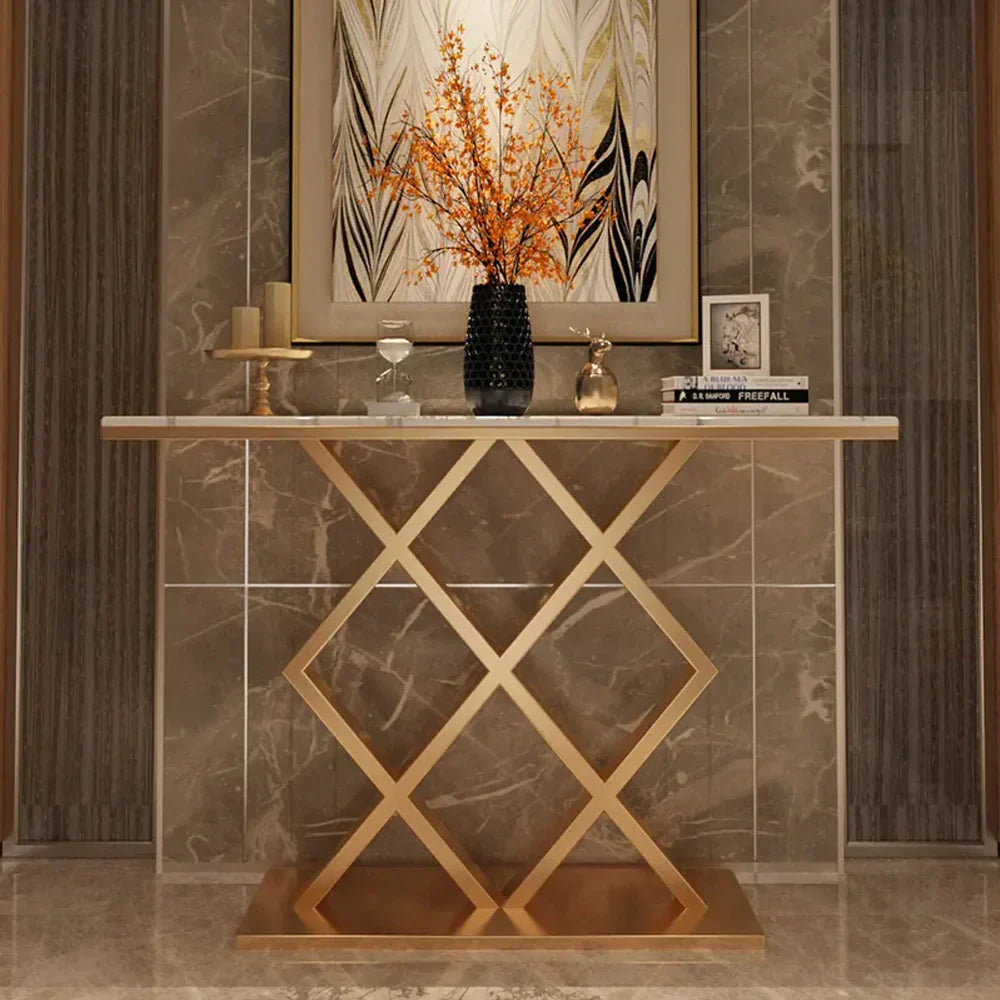 Lucfier Golden Console Table - Stainless Steel