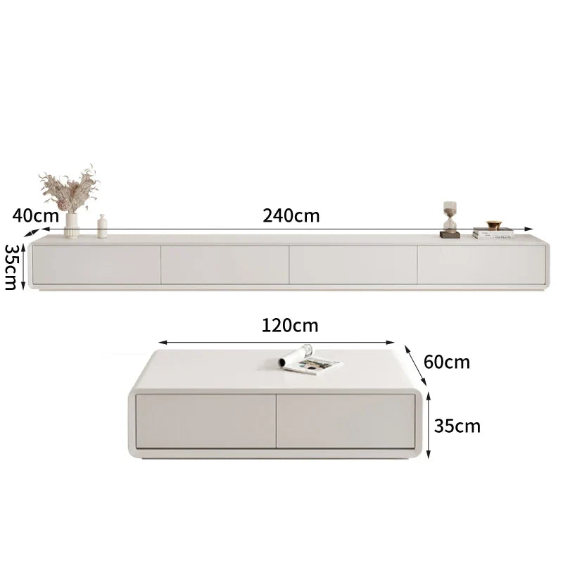 Kello Luxury TV Unit and Coffee Table in White
