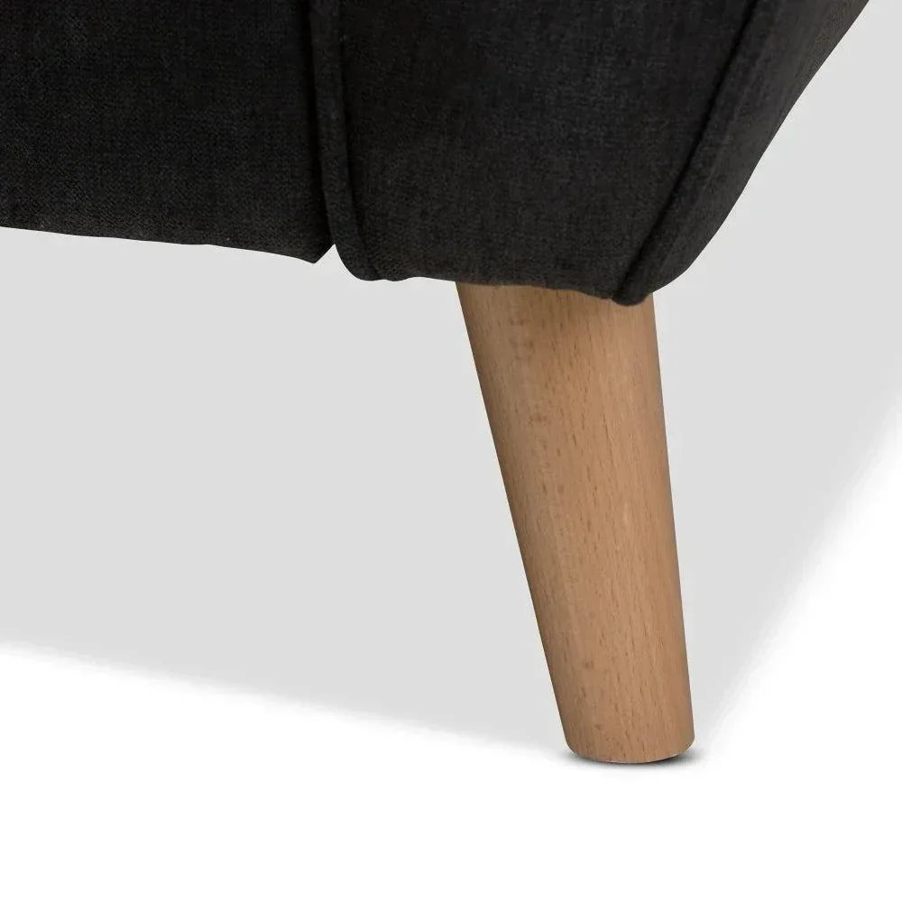 Baxton Straight Line Sofa Set in Suede - Oak Inside