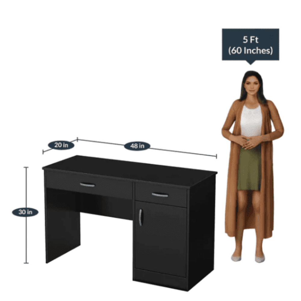 Duxon Study Table in Wenge Color - Oak Inside