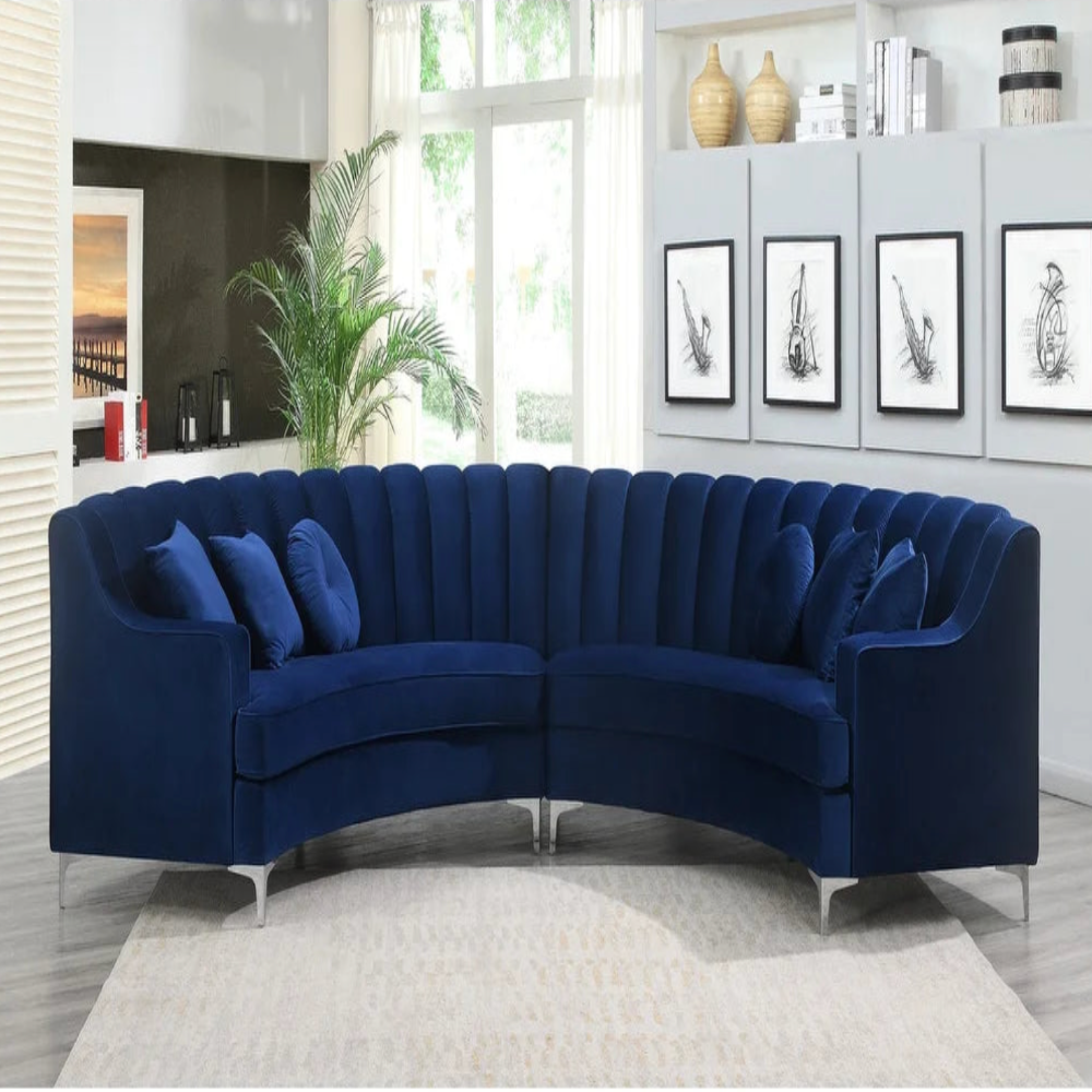 Mexican Round Modern Suede Sectional Sofa