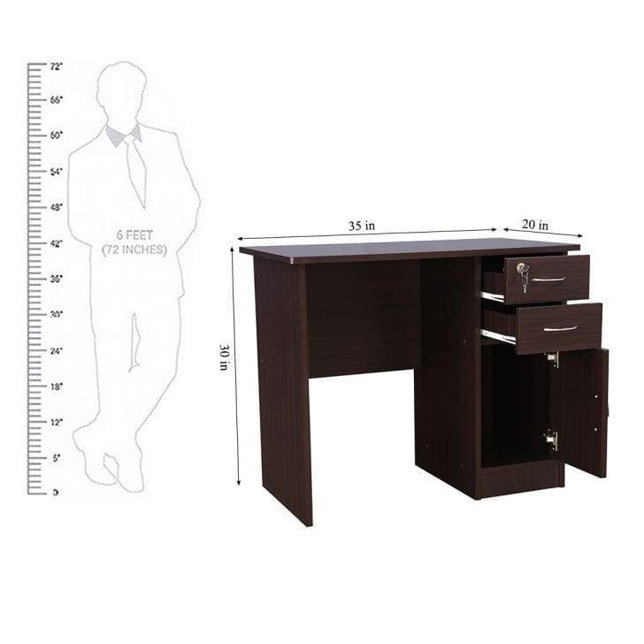 Unique Study Table in Wenge Color - Oak Inside