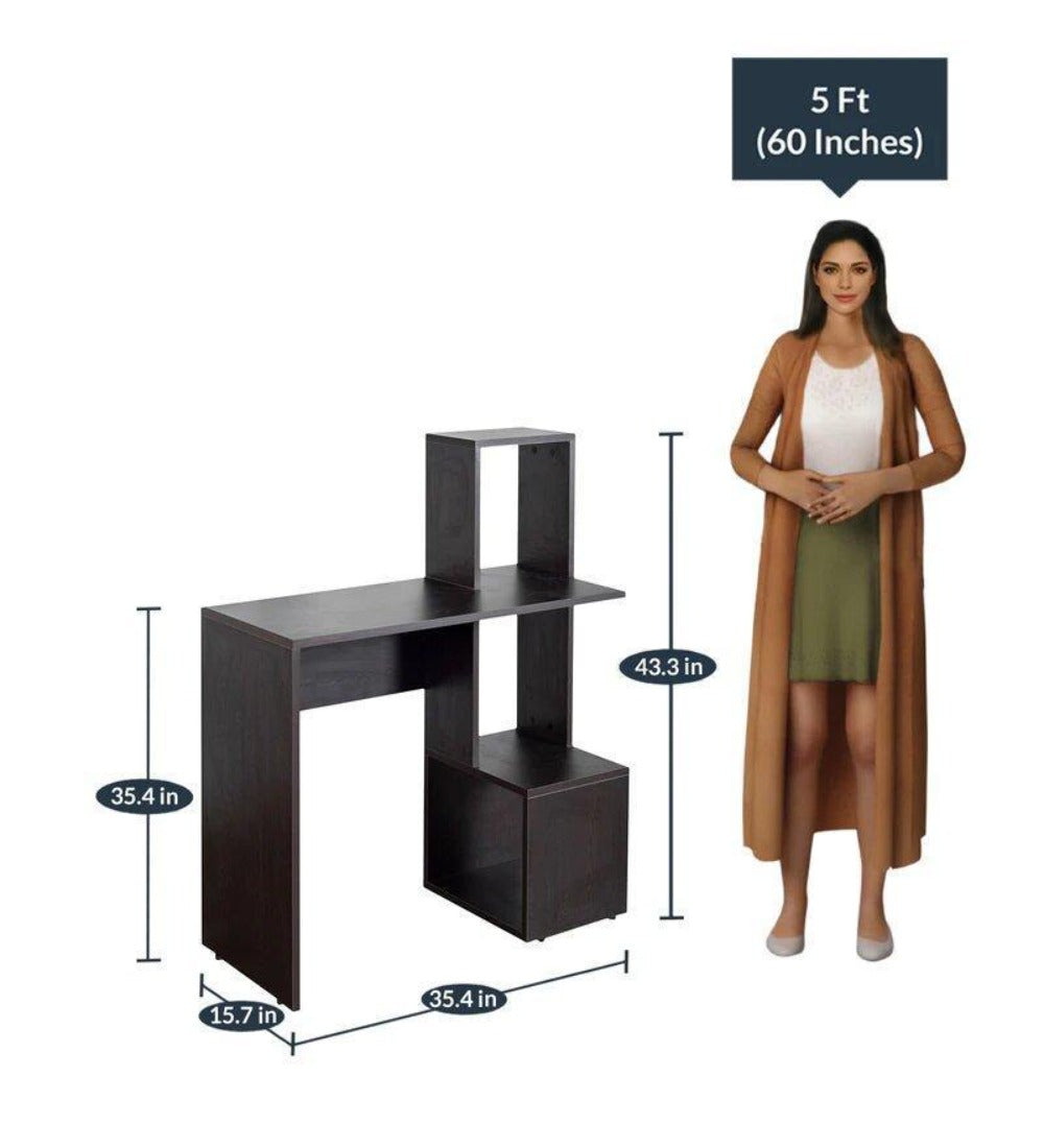 Mozo Study Table in Wenge Color - Oak Inside