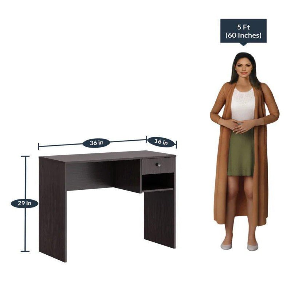 Golf Study Table in Wenge Color - Oak Inside