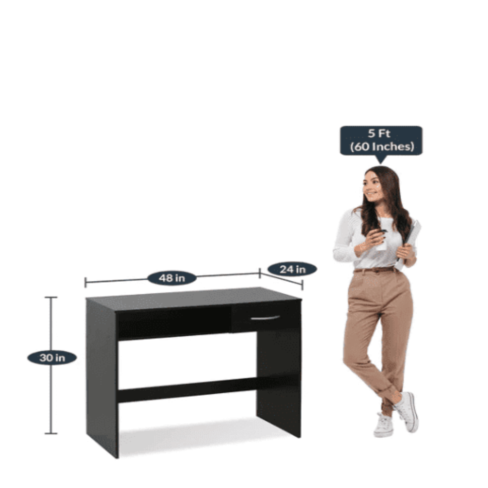 Jazz Study Table in Wenge Color - Oak Inside