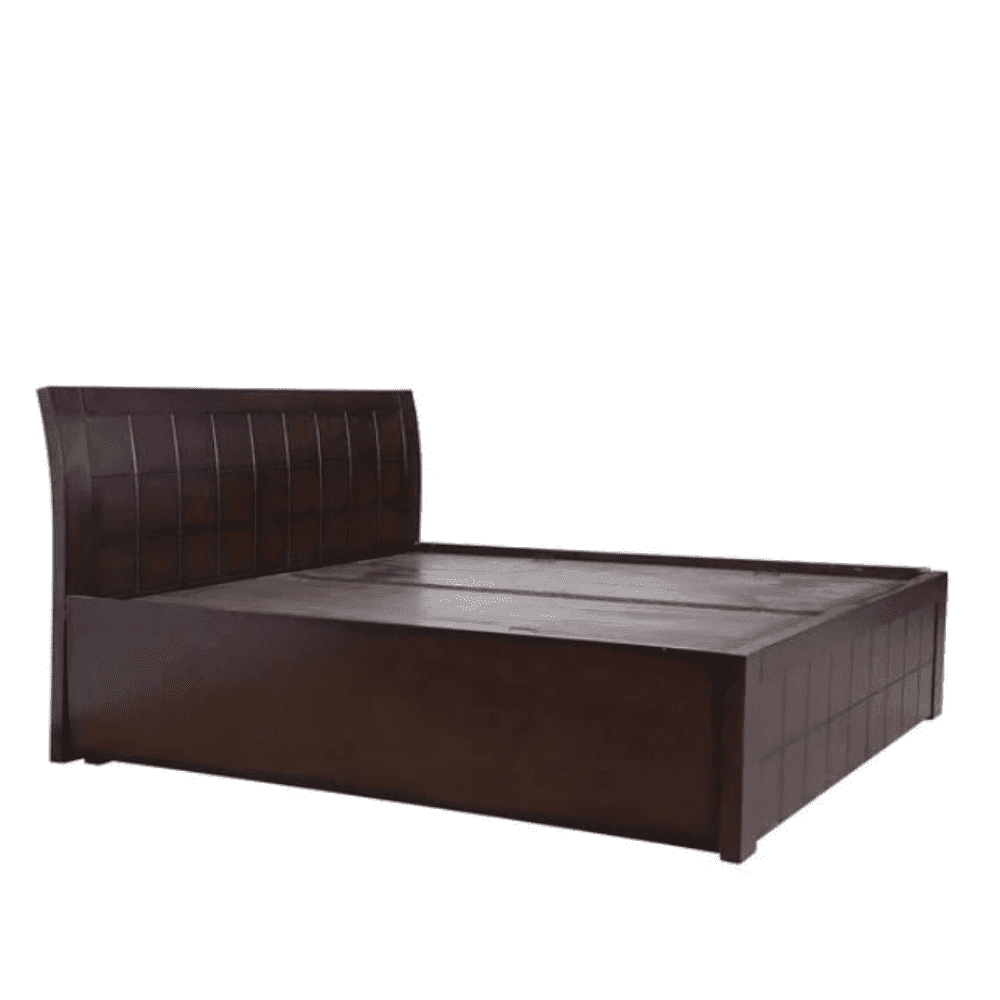 Ellis Wooden Bed with Storage in Brown Finish - Oak Inside
