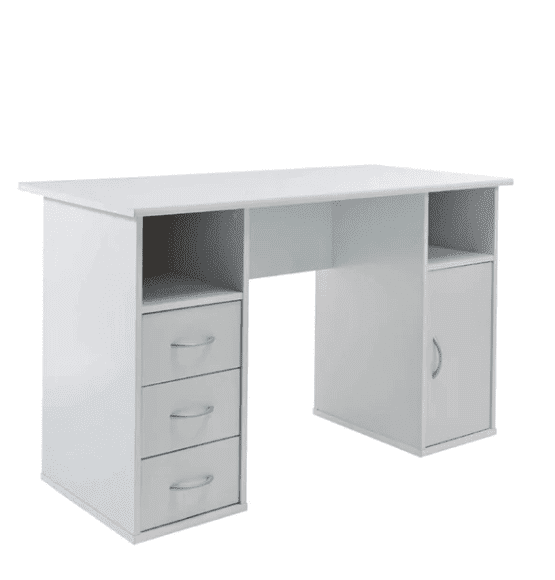 Unicorn Study Table in White Colour - Oak Inside