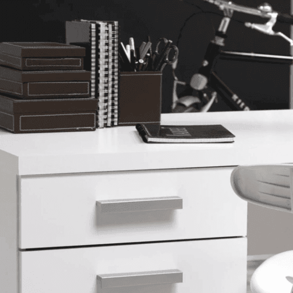 Class Apart Study Table in White Colour - Oak Inside